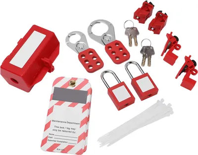 Obrázek produktu pro Lockout Tagout Locks Kit s bezpečnostními visacími zámky Hasps Circuit Breaker Lockouts Loto Tags Carry Bag for Industrial Chemical
