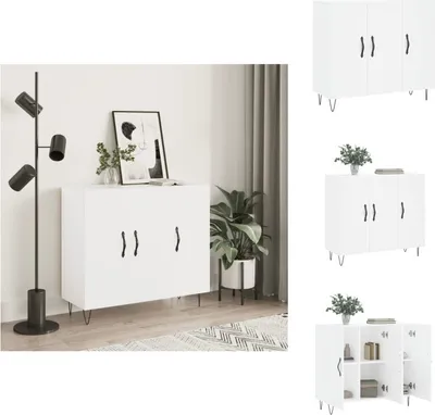 Image de vidaXL Sideboard Blanc 90x34x80 cm Bois composite - Sideboards