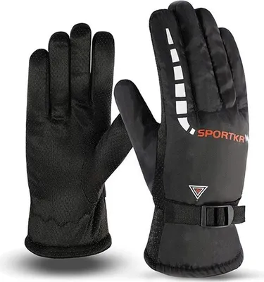 Produktbild von INF Herren Ski- und Radhandschuhe: Wasserdicht, Warm, Schwarz, 2er-Set Rote Serie