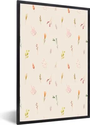 Produktbild von MuchoWow® MuchoWow® Gerahmtes Poster Blumen - Pastell - Rosa 20x30 cm - Poster mit zchwarzem Bilderrahmen - Drucken - Bilder Poster im Rahmen