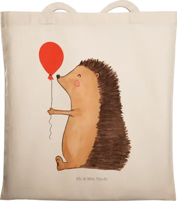 Produktbild von Mr. & Mrs. Panda Shopping Tasche Igel Luftballon - Transparent - Geschenk, Laptoptasche, Ballon, Schultasche, Tote Bag, Jutebeutel, Herzlichen Glückwunsch, Happy Birthday