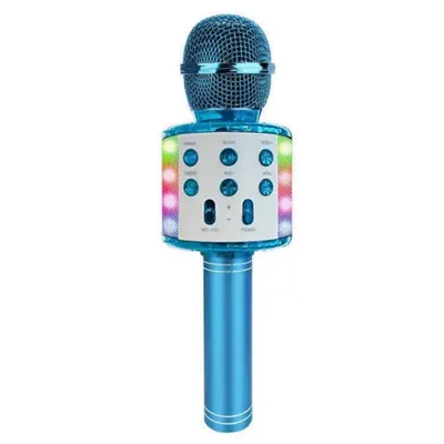 Produktbild von Kinder Karaoke Mikrofon mit Bluetooth Lautsprecher & LED – 4 Stimmmodi-Blau
