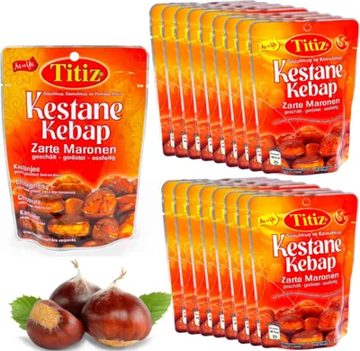 Produktbild von 18x125g Titiz geschälte Maronen geröstet Essfertig Esskestanien Zarte Maronen