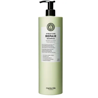 A bottle of Maria Nila Structure Repair Shampoo.
