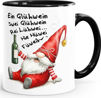 Produktbild von Weihnachten Wichtel Lustig Glühwein Spruch Weihnachtszwerg Gomes Kobold Geschenkidee Glühweinliebhaber MoonWorks®