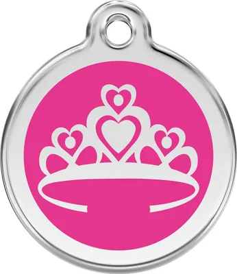Produktbild von RedDingo Hundemarke mit individueller Gravur Krone hot pink, Größe: S