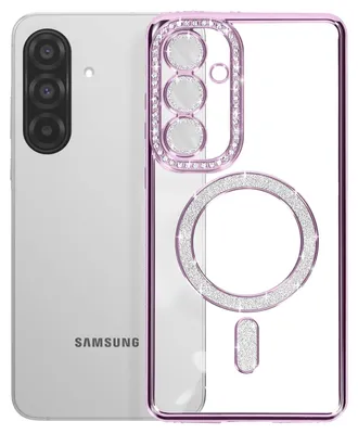 Immagine prodotto di Avizar, custodia MagSafe con cornice in strass per Samsung Galaxy A37, viola
