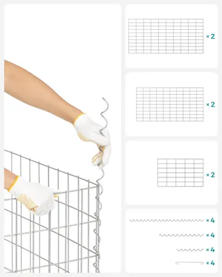 Obrázek produktu pro SONGMICS Gabionový koš, kovový koš na kámen, kamenná gabionová zeď, 100 x 50 x 30 cm