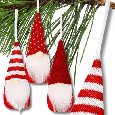 Produktbild von Weihnachtswichtel, rot, Weihnachtsmann, 15 cm, Zwerg zum Aufhängen, 3er-Set