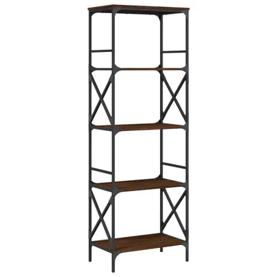 Obrázek produktu pro Knihovna s 5 policemi hnědý dub 59x35x171 cm kompozitní dřevo
