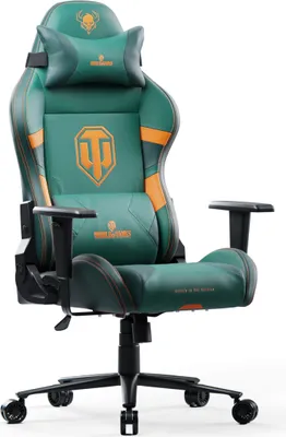 Produktbild von Gaming Stuhl Diablo X-One 2.0 World of Tanks Gaming Chair Bürostuhl Drehstuhl Gamer Chair Schreibtischstuhl Verstellbare Armlehnen Ergonomisches Design Nacken/-Lendenkissen Wippfunktion