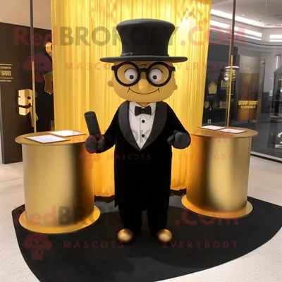 Produktbild von Goldenes REDBROKOLY AnwaltsMaskottchen kostüm gekleidet in einen Smoking und eine Brille
