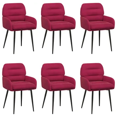 Produktbild von vidaXL Esszimmerstühle 6 pcs Samt (V) Weinrot 59 x 59,5 x 90 cm