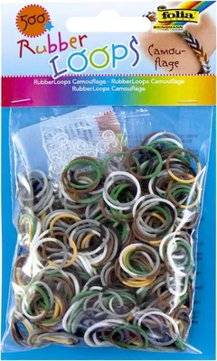 Produktbild von Camouflage Flechtgummibänder 500 Stück + Häkelfolie
