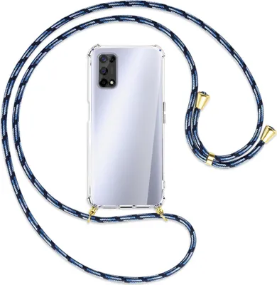 Produktbild von Handykette Backcover-Schutzhülle mit Band (Metall goldfarben) für Realme 7 5G / V5 5G - Blautöne