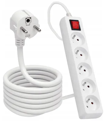 Produktbild von Aigostar 5-fach Steckdosenleiste 3m weiß 16A 230V für Zuhause