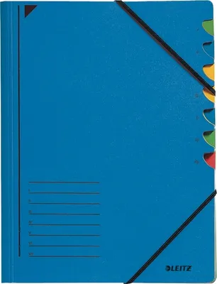 Image de Chemises de tri Leitz avec élastique A4, 7 feuilles, bleu