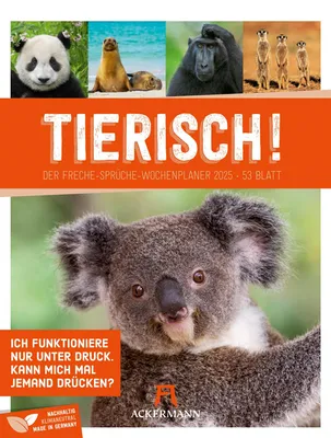 Zdjęcie produktu dla "Tierisch!" Kalendarz z cytatami - planer tygodniowy, rok 2025