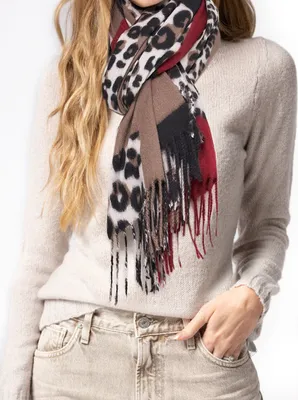 Produktbild von ALSTER HERZ® Damen Schal, XXL weicher warmer Schal, Schal, Frühling, Leopard Muster, A0506