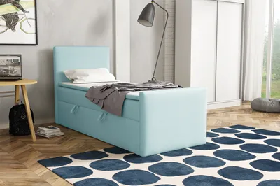 Produktbild von FEDVE Boxspringbett Schlafzimmerbett LAUTARO mit Bettkästen, Doppelbett mit Bonell-Matratze und Topper 90x200