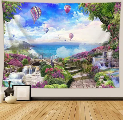 Produktbild von Urlaub Wandteppich Wohnkultur Landschaft Wandteppich Wohnzimmer Schlafzimmer Dekoration Wandteppich Zimmer Vorhang Strandtuch (180cm x 230cm, Farbe 16)