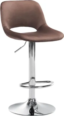 Produktbild von CLP Barhocker Camden Samt drehbar und höhenverstellbar braun Material Gestell Metall in Chromoptik
