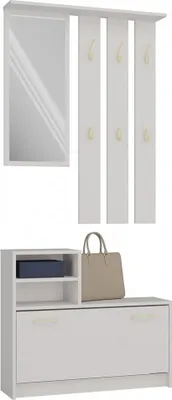 Produktbild von Vera Kleiderbügel Mit Spiegel + Schuhschrank Kaschmir Beige