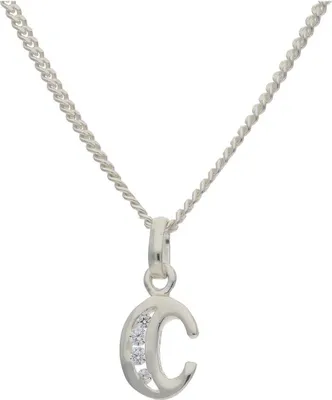 Produktbild von JuwelmaLux Halskette mit Anhänger 925/000 Sterling Silber "Buchstabe C" mit Zirkonia JL30-05-3779 42 cm