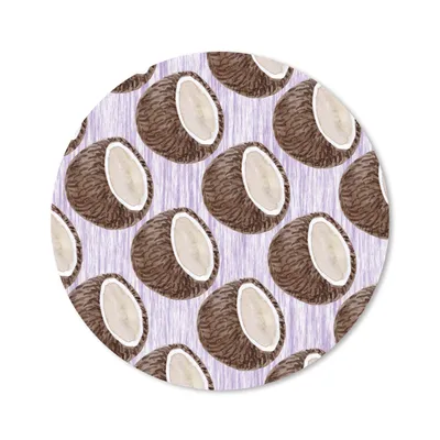 Produktbild von MuchoWow® Mauspad Mousepad Kokosnuss - Lila - Weiß 30x30 cm - Mousepads - Maus Mat - Pad - Mausunterlage - Tischunterlage - Schreibtischmatten