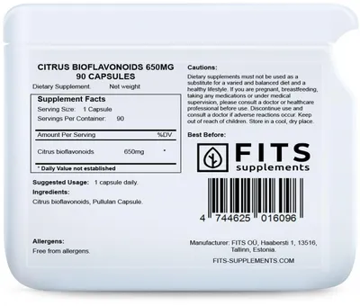 Image de Bioflavonoïdes d'agrumes 650 mg, 90 gélules