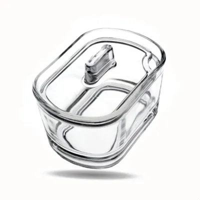 Ovale suikerpot van glas, 580 ml, met deksel en lepeluitsparing