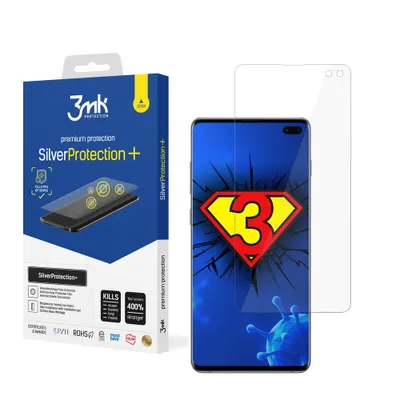 Produktbild von 3mk Display Antimikrobielle Schutzfolie SilverProtection+ für Samsung Galaxy S10 Plus 0,21mm Self-Heal