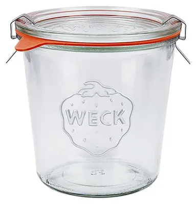 Produktbild von 30x Weck Glas Sturzglas mit Deckel Dichtungsring und je 2 Klammern Overturn 580 ml