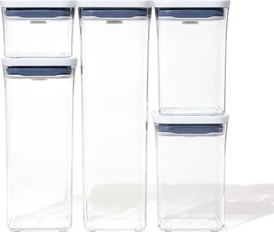 Produktbild von OXO – 5er-Set POP-Behälter 0,4 l - 1,1 l - 1,7 l - 2,1 l aus BPA-freiem Kunststoff