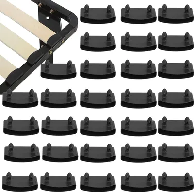Produktbild von Lattenrost-Halterungen Schwarz 30 Pcs Lattenrost Zubehör Kunststoff Bettlattenhalter Endkappenhalter Ersatz Bett Lattenrost Kappen (54mm x 10 mm innen) zum Halten von Bettzubehörteilen