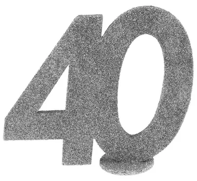 Produktbild von 40. Geburtstag silber glitzer Tischdekoration 11x 10 cm Zahl 40