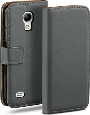 Produktbild von moex® Book Case kompatibel mit Samsung Galaxy S4 Mini - Hülle 360 Grad klappbar, Dunkelgrau