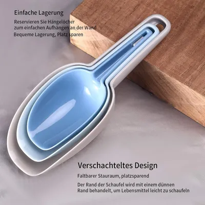 Produktbild von Kunststoff Schaufel Haushalts Mehlschaufel Popcornschaufel Abwiegeschaufel fš¹r Kš¹chen, Bars, Buffets, Partys, Getreide, 3 Stš¹ck