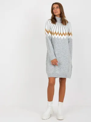 Produktbild von Rue Paris Pulloverkleid für Frauen Olwelen grau Universal