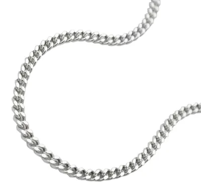 Produktbild von 1,7mm Panzerkette Kette 925 Silber Silberkette diamantiert 55 cm Damen