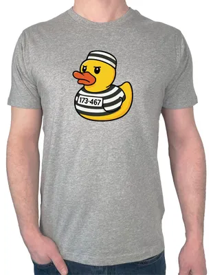 Produktbild von Huuraa Herren T-Shirt Quietscheente Gefängnis Gummiente Knast M Sport Grey Bio Baumwolle Fairtrade Herrenshirt Geschenkidee