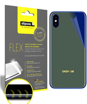 Produktbild von 2x Schutzfolie für Doogee X50L Rückseite Folie, 100% Displayabdeckung, dipos Flex