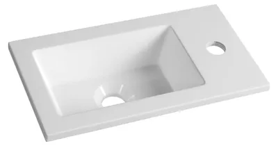 Produktbild von Aqualine Möbel-Waschbecken, Marmor, 40x22cm, Weiß