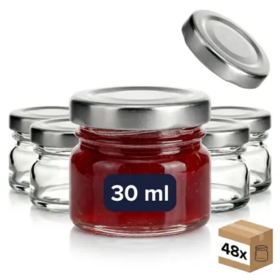 Produktbild von Mini-Einmachgläser Set von 48 für Gewürze und Marmelade
