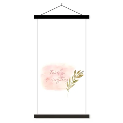 Produktbild von MuchoWow® Textilposter Zitate - Familie - Familie ist alles - Sprichwörter 40x80 cm mit schwarzem Rahmen - Wandemalerei
