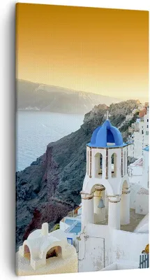 Produktbild von Bild auf Leinwand - Leinwandbild - Santorini Griechenland Urlaub Insel - 55x100cm - Wand Bild - Wanddeko - Leinwanddruck - Bilder - Kunstdruck - Leinwand bilder - Wandkunst - PA55x100-2529