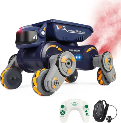 Zdjęcie produktu dla Zdalnie sterowany samochodzik, 2,4 GHz, obrotowy czujnik gestów 360 ′ã, elektryczny robot ze światłami i muzyką, prezent dla chłopców i dziewczynek, pomarańczowy