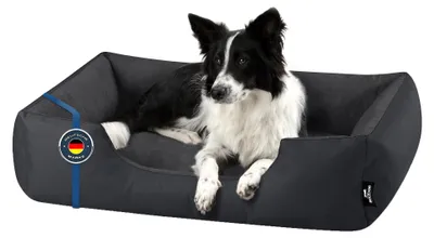 Productafbeelding van BedDog hondenbed, ZARA hondenmand met wasbare hoes, hondenkorf, hondenbank, GRAFIT (grijs), (XL), ongeveer 100x85x23 cm