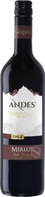 Produktbild von Andes Merlot Qualitätswein trockener Rotwein aus Chile 750ml