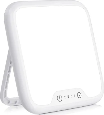 Produktbild von Tageslichtlampe, 10000 Lux lampe mit Memory Funktion, 4 Timer, UV-Frei Sonnenlicht Lampe mit Touch-Steuerung, Stufenlosem Dimmen, Faltbar Halterung